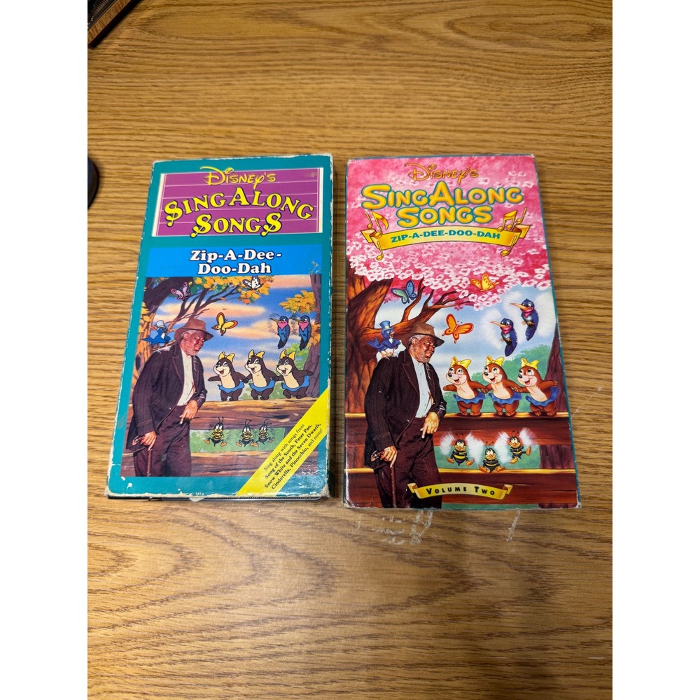 Disney Sing-Along Songs Zip-A-Dee-Doo-Dah VHS Lot of 2 Vintage Walt Disney Video
